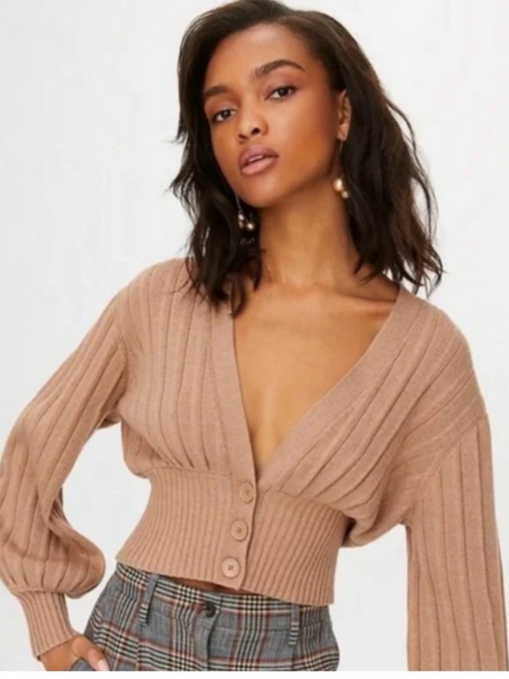 Aritzia Wilfred Plunge Front Cardigan